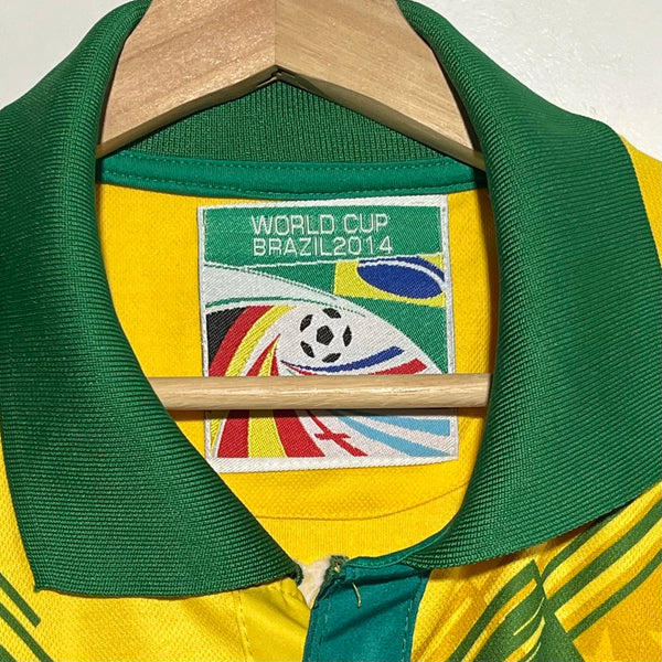 Vintage Brazil 2014 World Cup Yellow Soccer Jersey XL Laundry PDX