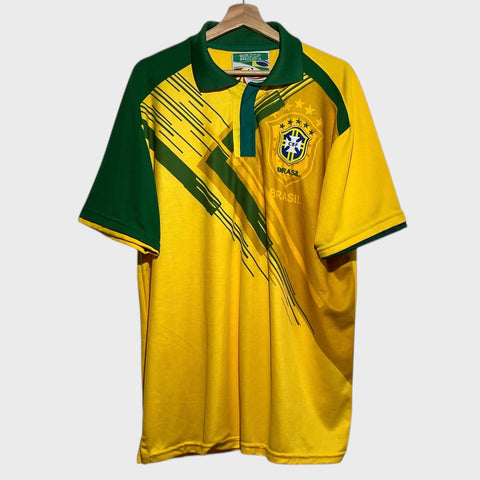 Vintage Brazil 2014 World Cup Yellow Soccer Jersey XL Laundry PDX