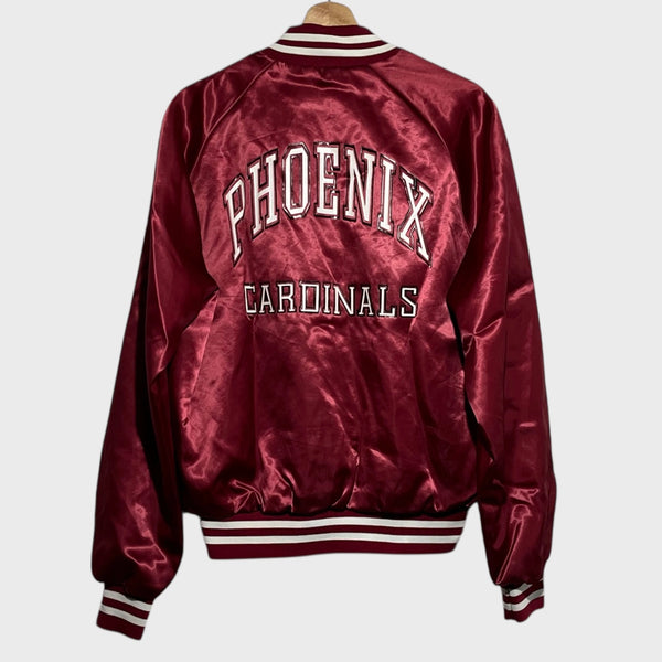 Vintage 1980s Chalk Line Phoenix Cardinals Red Satin NFL Football Jacket Large Laundry PDX