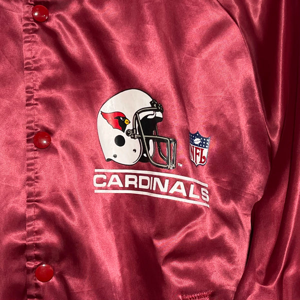 Vintage 1980s Chalk Line Phoenix Cardinals Red Satin NFL Football Jacket Large Laundry PDX