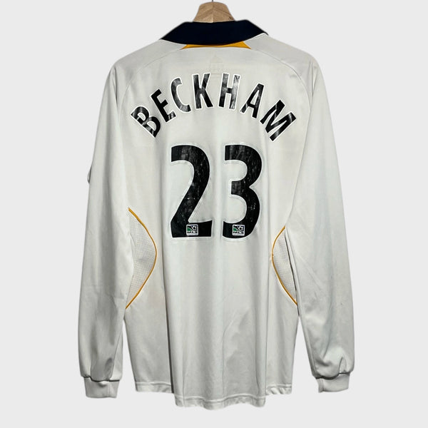 Vintage adidas David Beckham Los Angeles LA Galaxy White Long Sleeve Home MLS Soccer Jersey Medium Laundry PDX