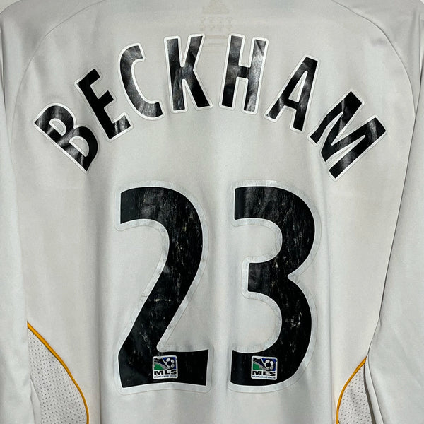 Vintage adidas David Beckham Los Angeles LA Galaxy White Long Sleeve Home MLS Soccer Jersey Medium Laundry PDX
