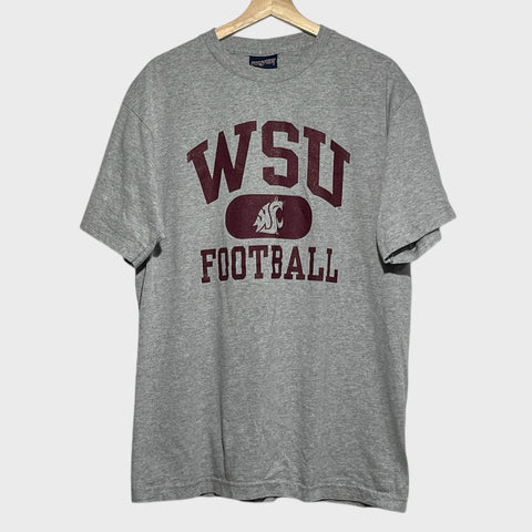 Vintage Jansport Washington State WSU Cougars Gray NCAA Football Tee Shirt Large Laundry PDX