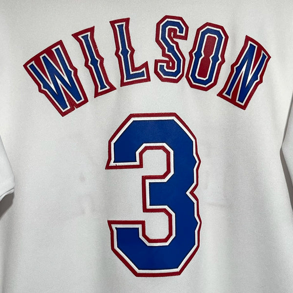 Vintage Majestic Russell Wilson Texas Rangers White MLB Baseball Jersey Small - Laundry PDX