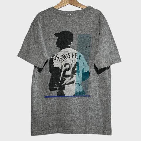 Vintage Nike Ken Griffey Jr. Seattle Mariners Gray Tee Shirt Youth Medium Laundry PDX