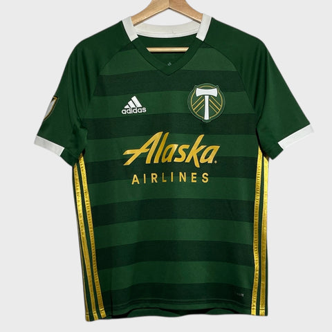 adidas Portland Timbers 2019/20 Green Home MLS Soccer Jersey Youth Large - Laundry PDX