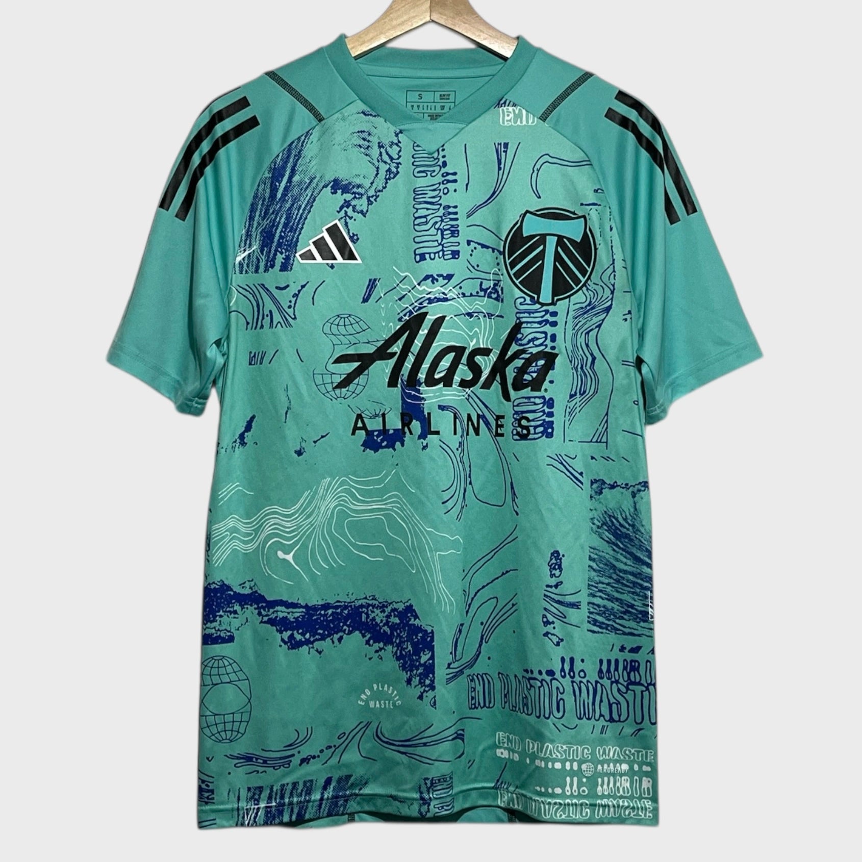adidas Portland Timbers 2023 Teal Parley Soccer Training Jersey Small - Laundry PDX