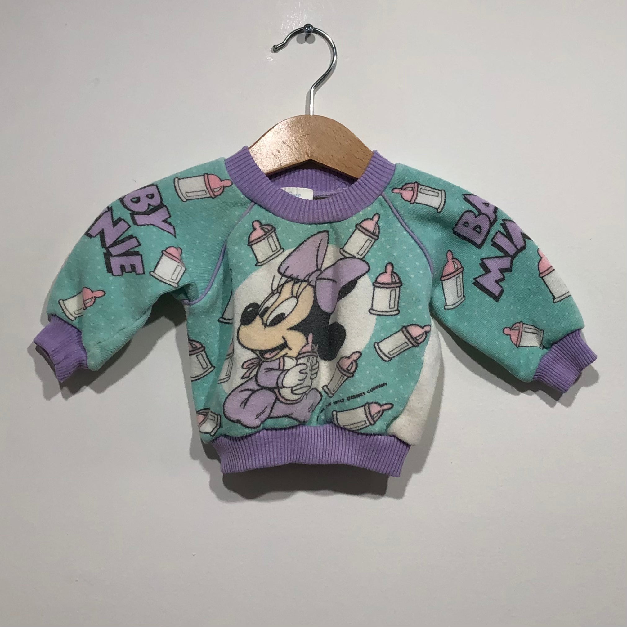 Vintage Baby Minnie Mouse Sweatshirt Disney Newborn
