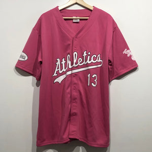 Oakland Athletics Jersey Strike Out Breast Cancer XL