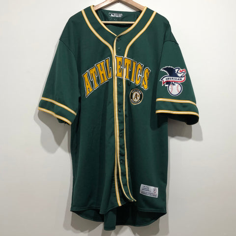 Vintage Sand-Knit Gold Oakland A's Athletics Medium Away Jersey