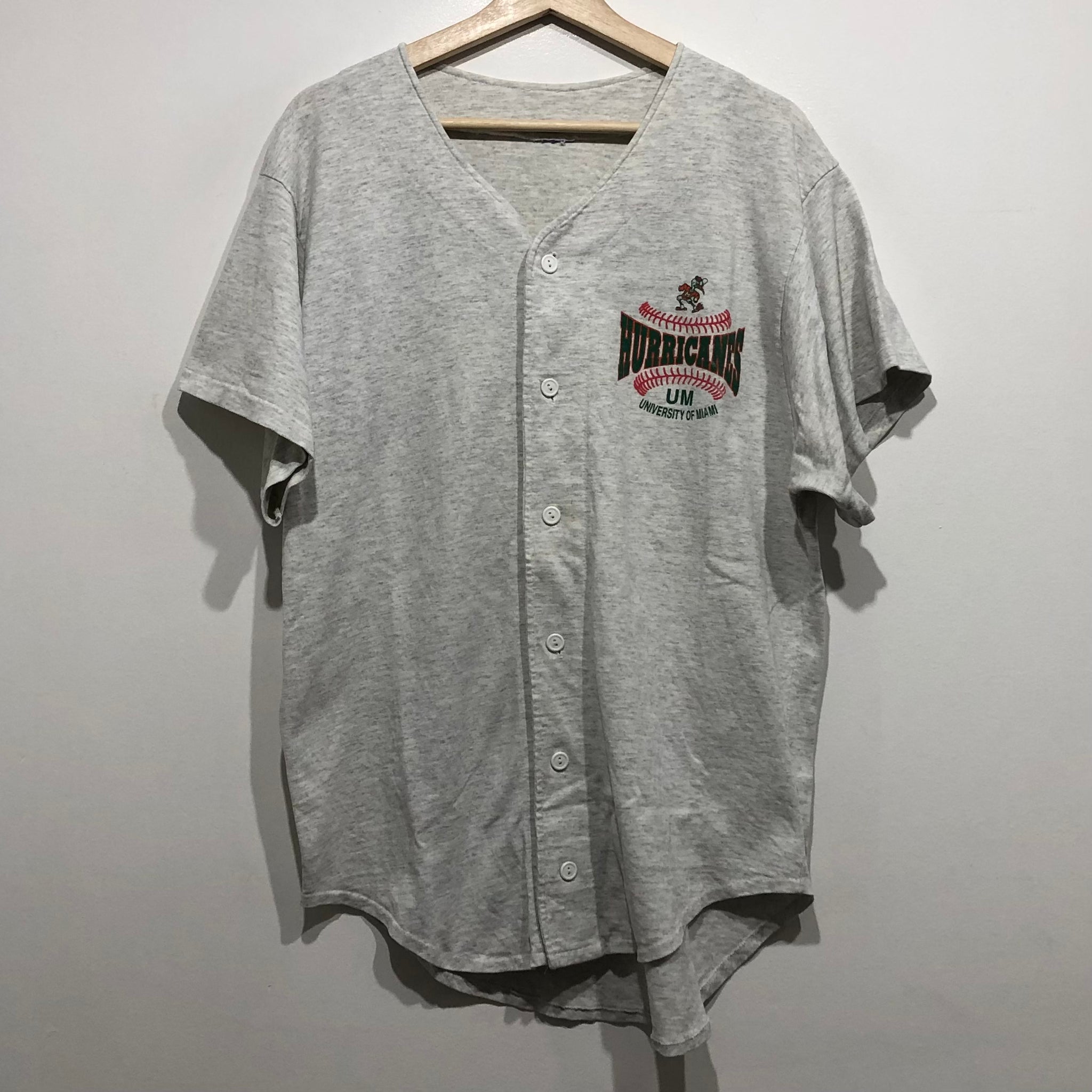 Vintage Miami Hurricanes Baseball Jersey L/XL