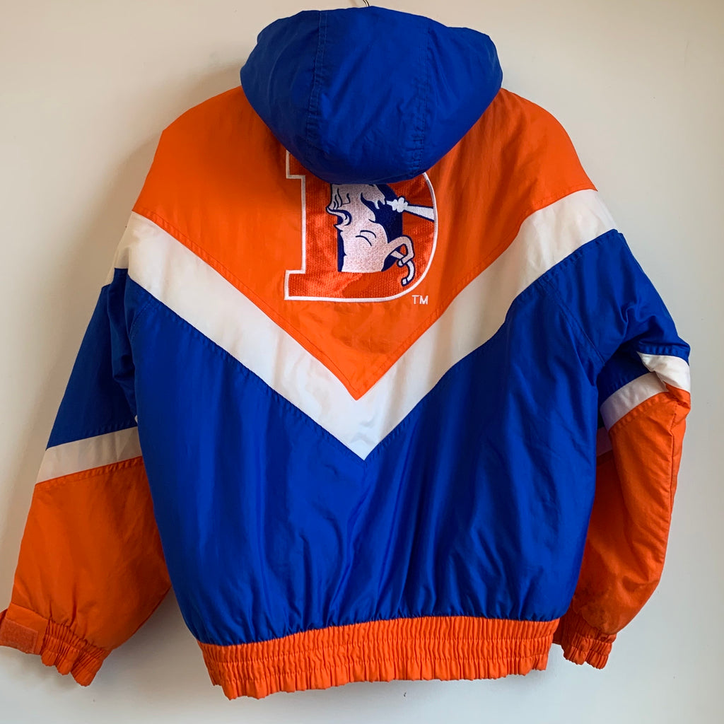 Vintage Men's Denver Broncos Blue & Orange Coat Size XL Puffer Jacket Parka