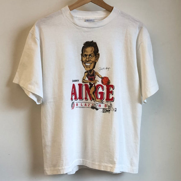 Vintage Danny Ainge Portland Trail Blazers Shirt Salem Sportswear Caricature Youth L