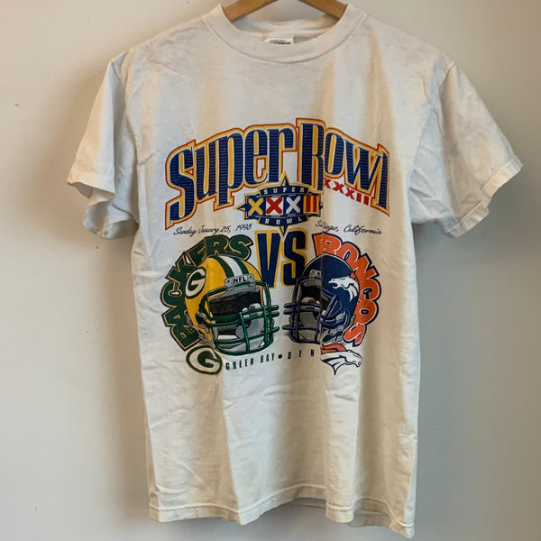 Super Bowl XXXII Packers VS Broncos White Shirt