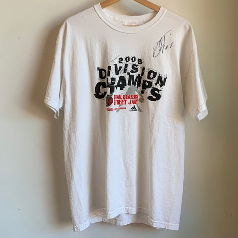 1992 NBA Western Portland Trail Blazers Champions T Shirt Mens L Black  Vintage