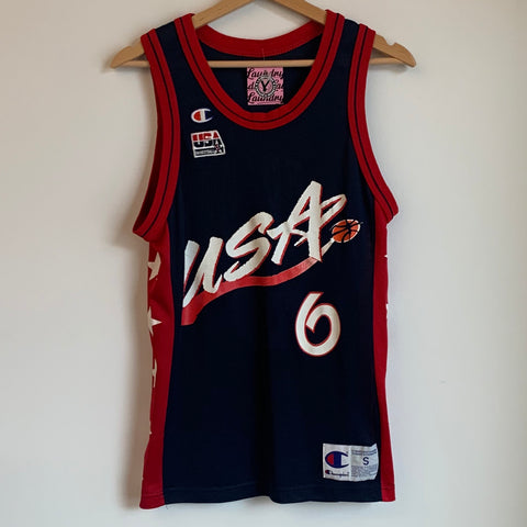 Vintage Champion Magic Johnson Team USA Basketball Jersey Size