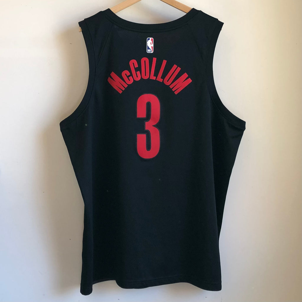 Men's Nike Portland Trail Blazers No3 C.J. McCollum Green Salute to Service NBA Swingman Jersey