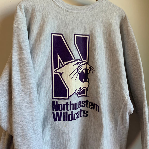 Vintage Northwestern Wildcats Sweatshirt Champion Reverse Weave 2XL