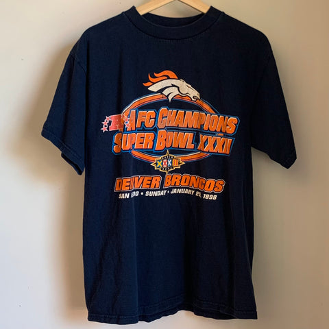 Vintage Denver Broncos Shirt Super Bowl XXXII Logo 7 L