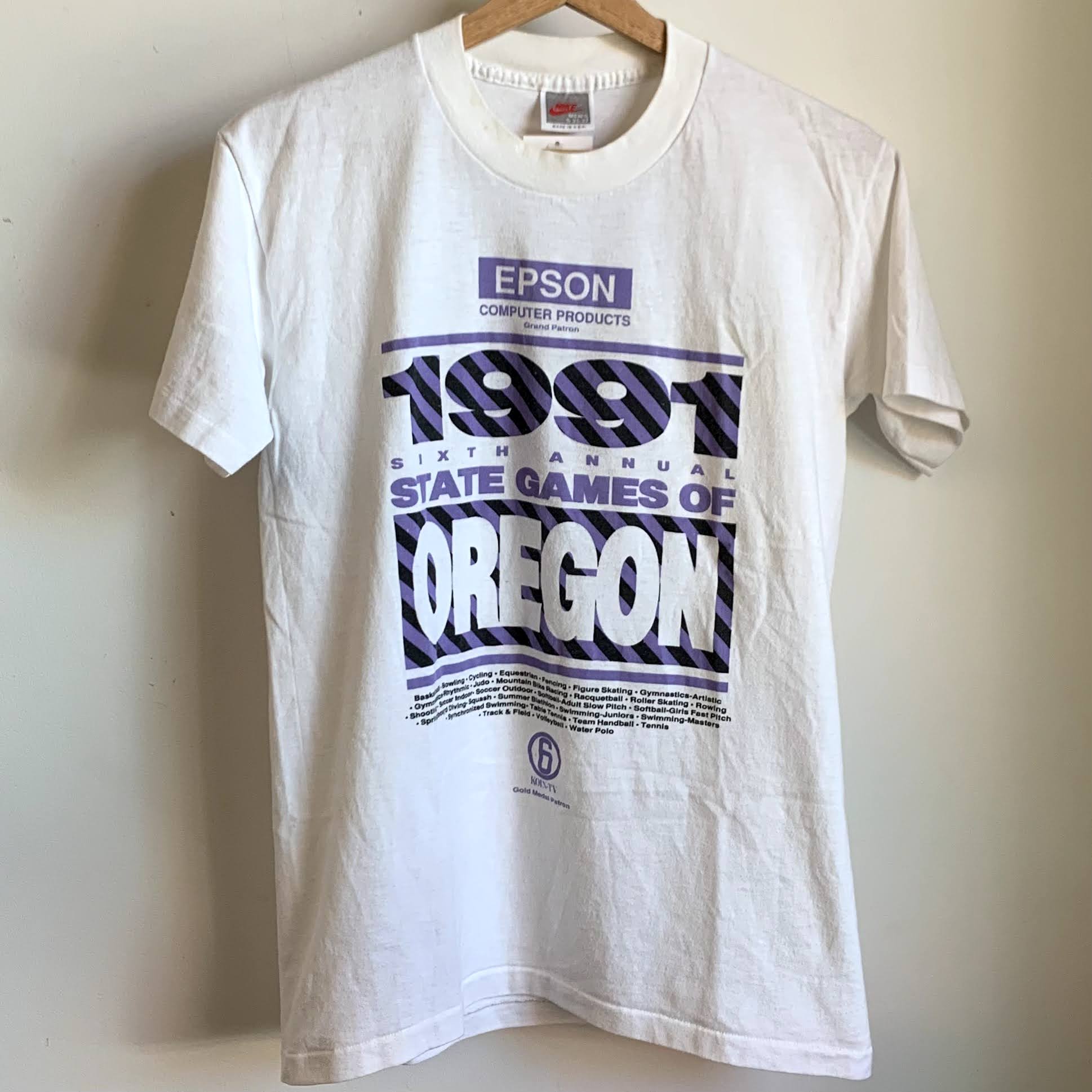 Vintage Nike Grey Tag Shirt 1991 State Games Of Oregon S