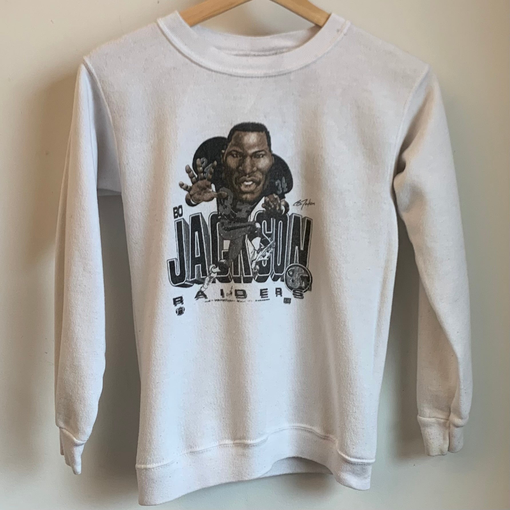 Vintage Bo Jackson Los Angeles Raiders Sweatshirt Salem Sportswear Caricature Youth L