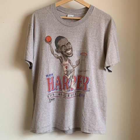 Vintage Ron Harper Los Angeles Clippers Shirt Salem Sportswear Caricature L