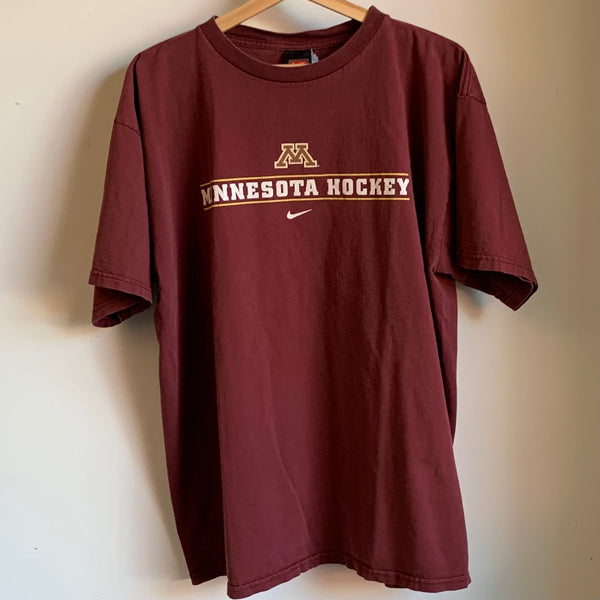 Vintage Minnesota Golden Gophers Hockey Shirt Nike L