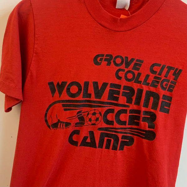 Vintage Grove City College Shirt Wolverine Soccer Camp S