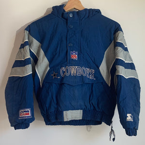 Vintage 1990s Starter Dallas Cowboys Blue Hooded Youth Parka Jacket –  Laundry