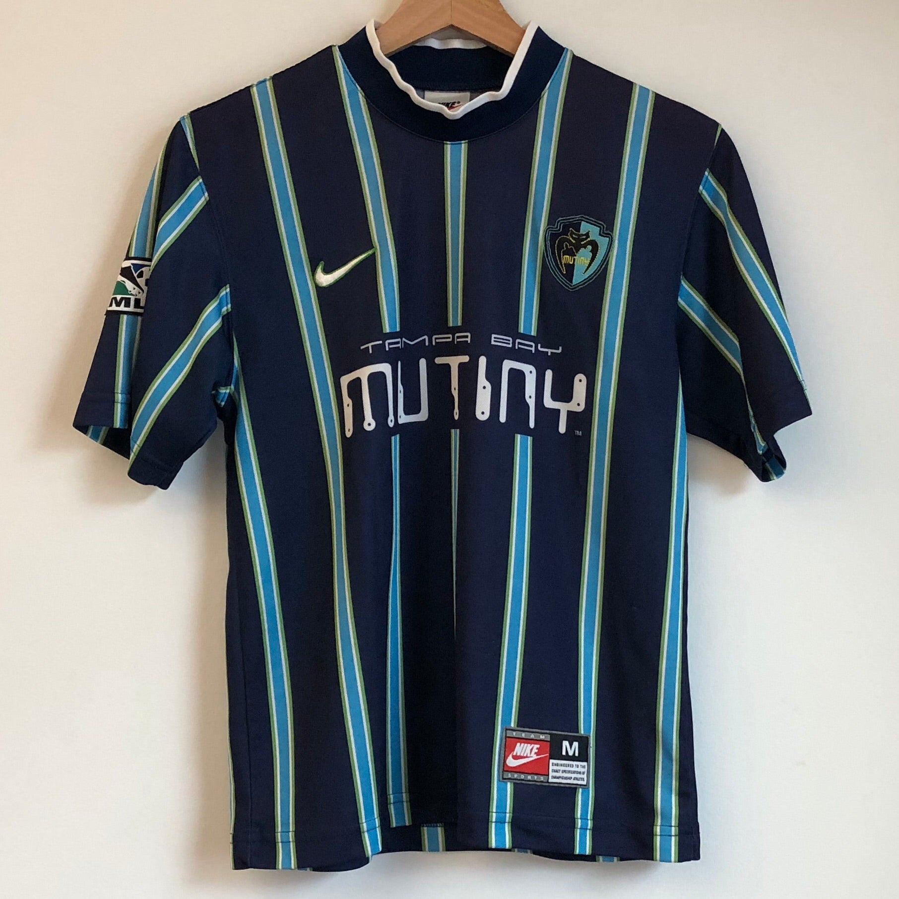 Vintage 90s Tampa Bay Mutiny Majestic Made in USA Soccer Jersey Youth L MLS