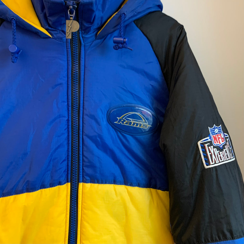 Vintage Pro Player 90's NFL St Louis Rams Reversible Puffer Jacket Blu –  Chop Suey Official