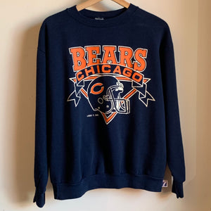 Vintage, Shirts, Vintage Chicago Bears Shirt Mens Large Navy Blue Orange  Graphic Print Trench