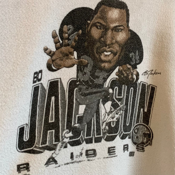 Vintage Bo Jackson Los Angeles Raiders Sweatshirt Salem Sportswear Caricature Youth L