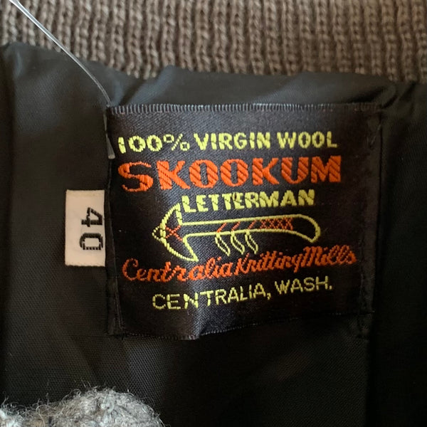 Vintage Gray & Black Letterman Jacket Size 40