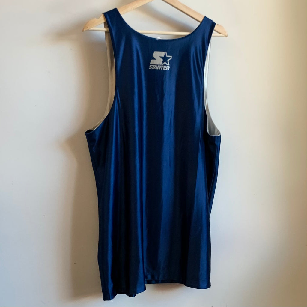 Vintage 90s Georgetown University Hoyas Starter Sleeveless Baseball Jersey  Sz L