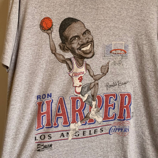 Vintage Ron Harper Los Angeles Clippers Caricature Shirt L