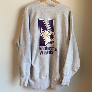 Vintage Northwestern Wildcats Sweatshirt Champion Reverse Weave 2XL
