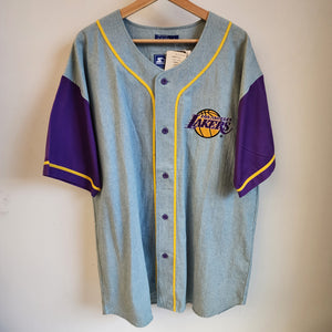 Vintage Los Angeles Lakers Starter baseball style jersey pinstripe