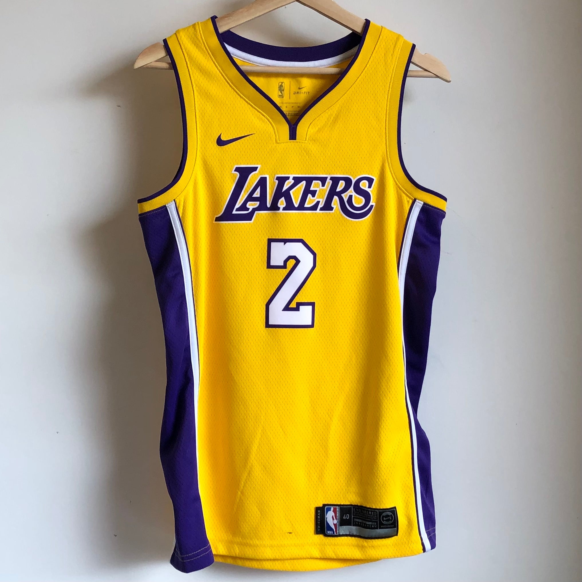 Lonzo Ball Los Angeles Lakers Deluxe Framed Autographed Nike Gold Swingman  Jersey