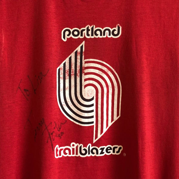 Vintage Portland Trail Blazers Shirt Autographed S